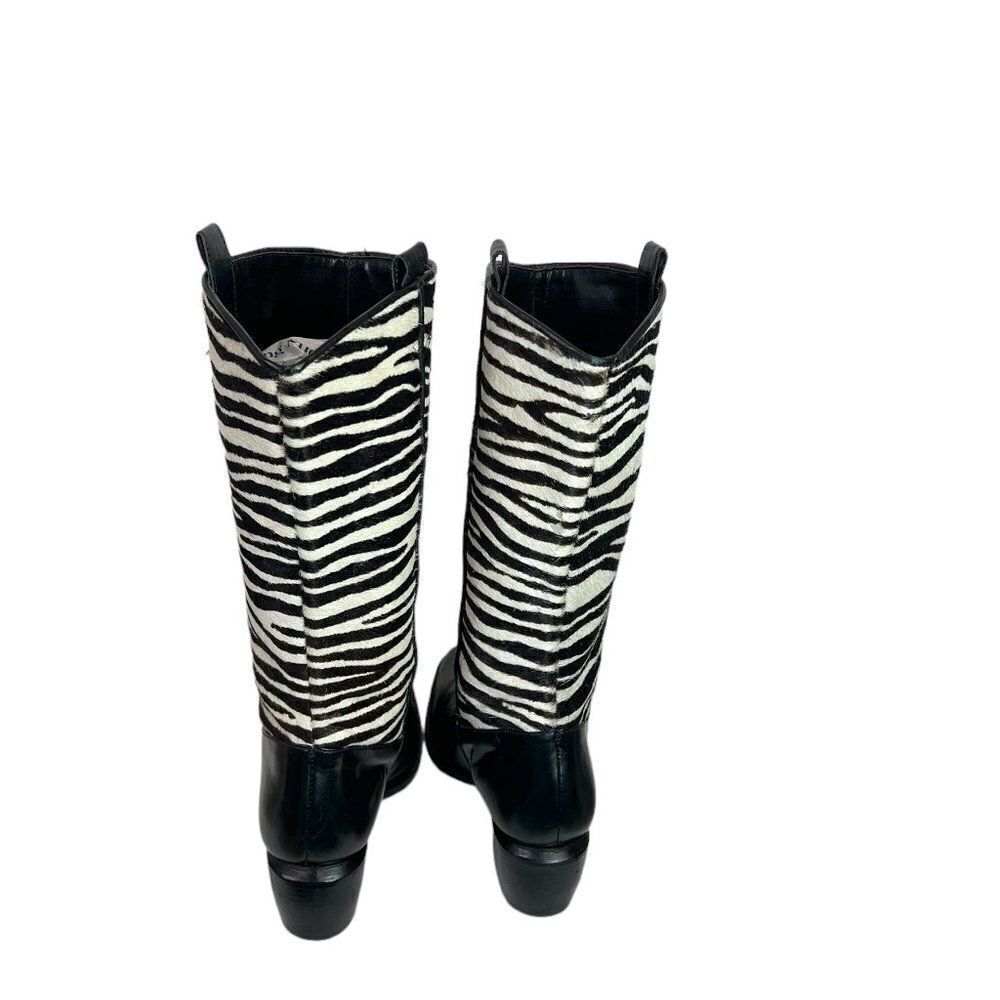 Brighton Victoria Zebra Pony Hair Leather Cowboy Boots Black & White Stripe  6.5 - Picture 5 of 9